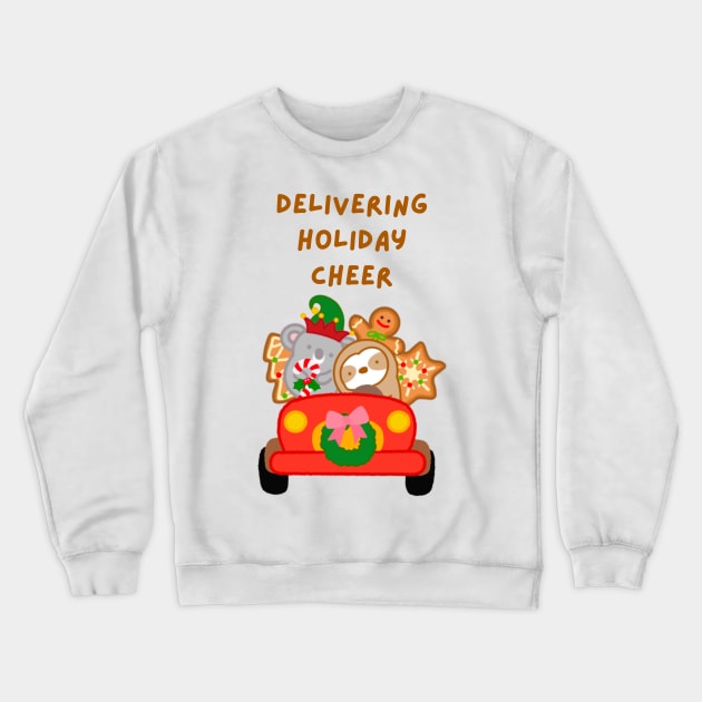 Delivering Holiday Cheer Christmas Car Crewneck Sweatshirt by theslothinme